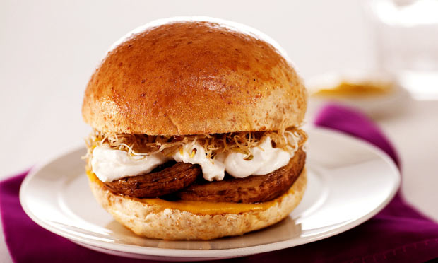 Portobello no pão de hambúrguer