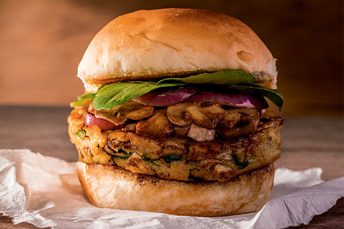 receita de hambúrguer de cogumelo