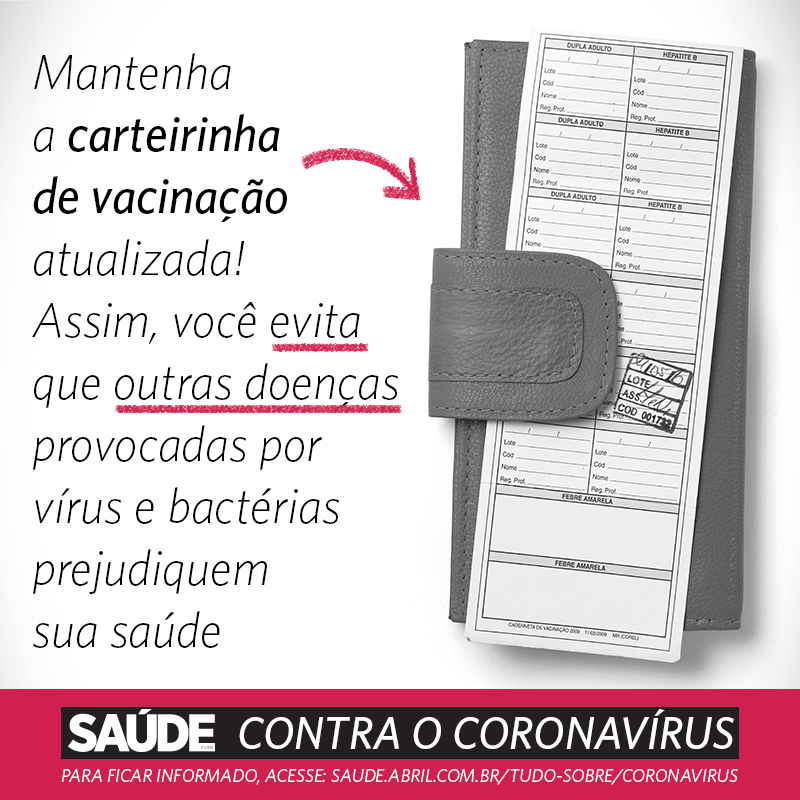 Mantenha a carteirinha de vacinação atualizada