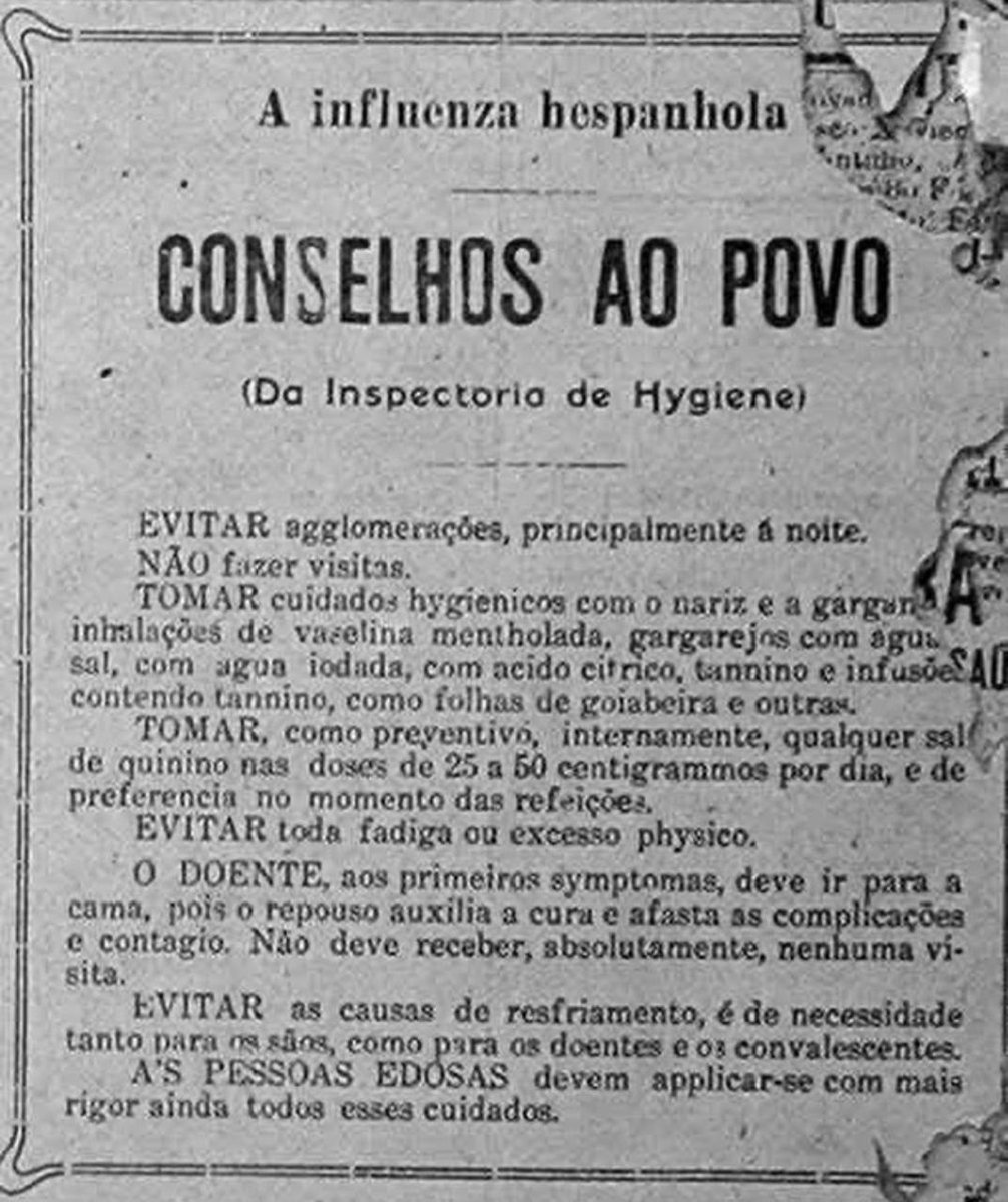 Conselhos ao povo da inspetoria de higiene