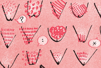 ilustração de várias vaginas